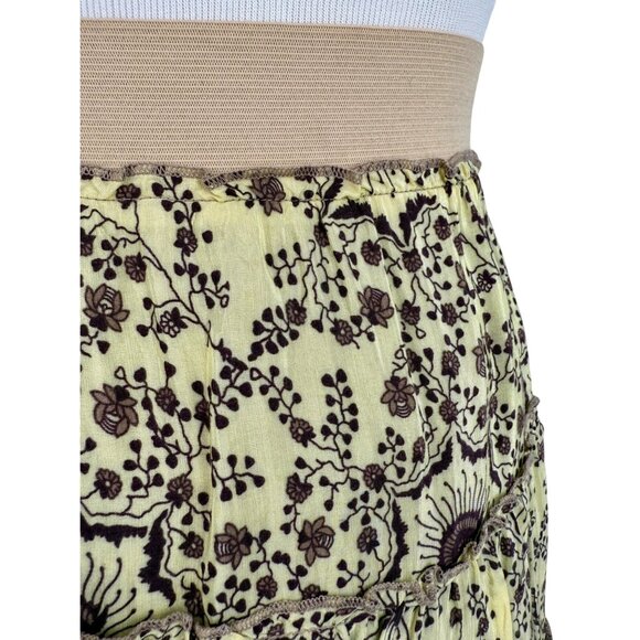 Vtg Y2K Free People Boho Paisley Sequin Tiered Mini Skirt • Skater Grunge Fairy - Picture 12 of 16